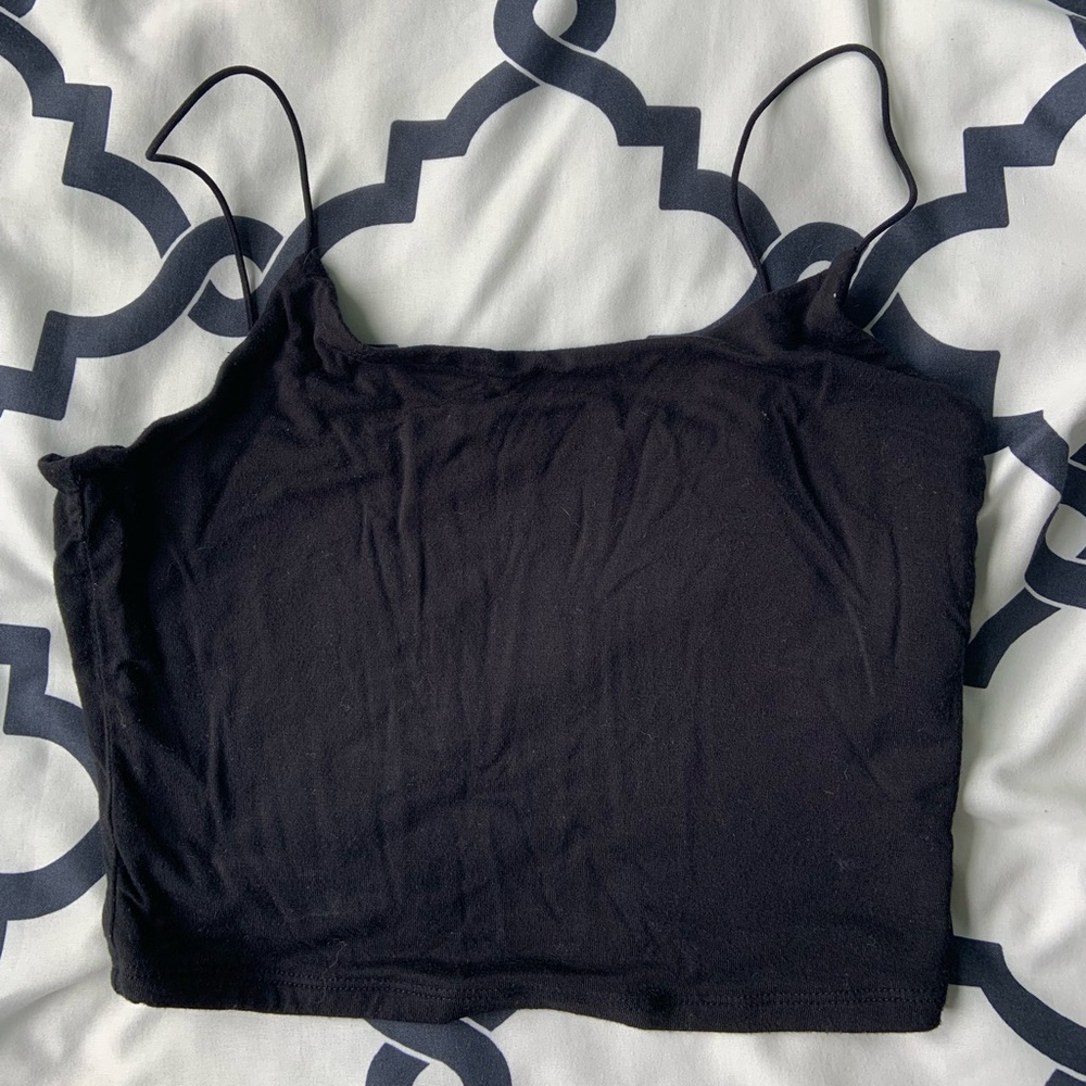 Black crop top cami